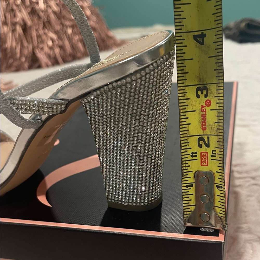 Nina Silver Rhinestone Heels - Picture 13 of 14